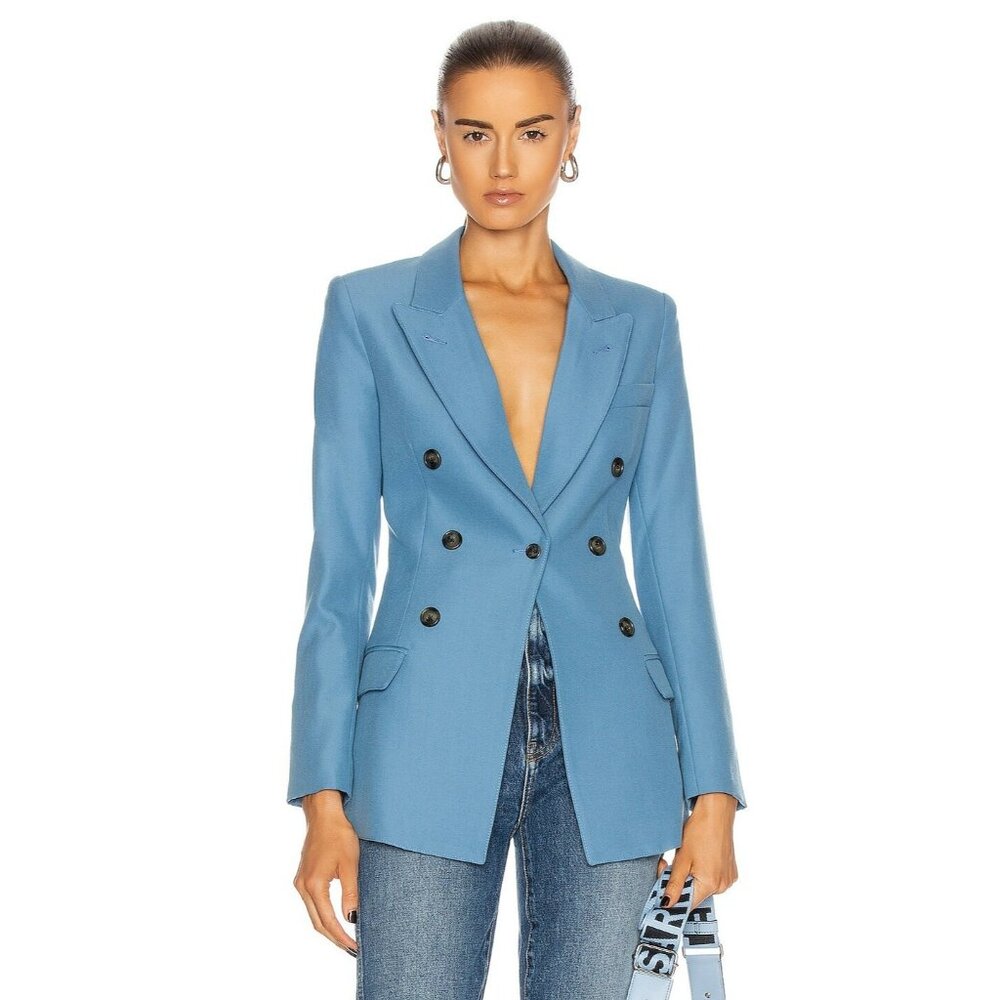 Smythe Not A DB Blazer Blue Slate Single Button Jacket, Size 4
